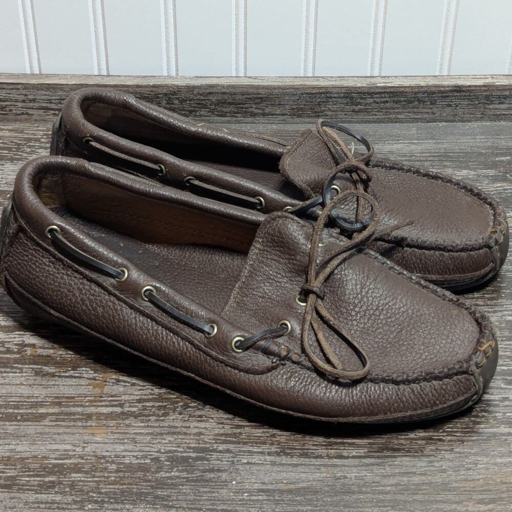 Minnetonka Men's Brown Leather Comfort Slip On Driving Moccasin Size 10.5